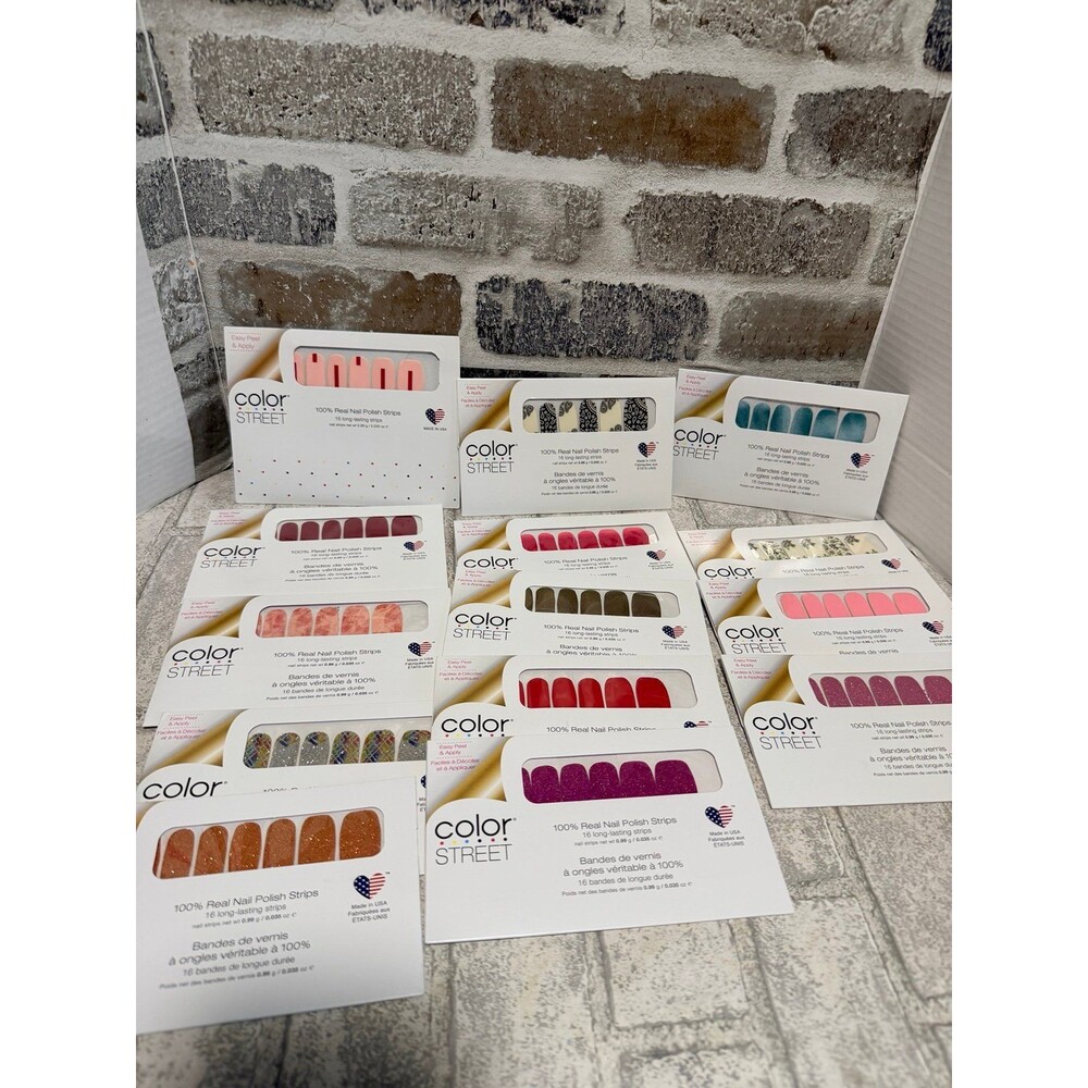 Lot of 14 Color Street 100% Real Nail Polish Strips - Multiple Designs